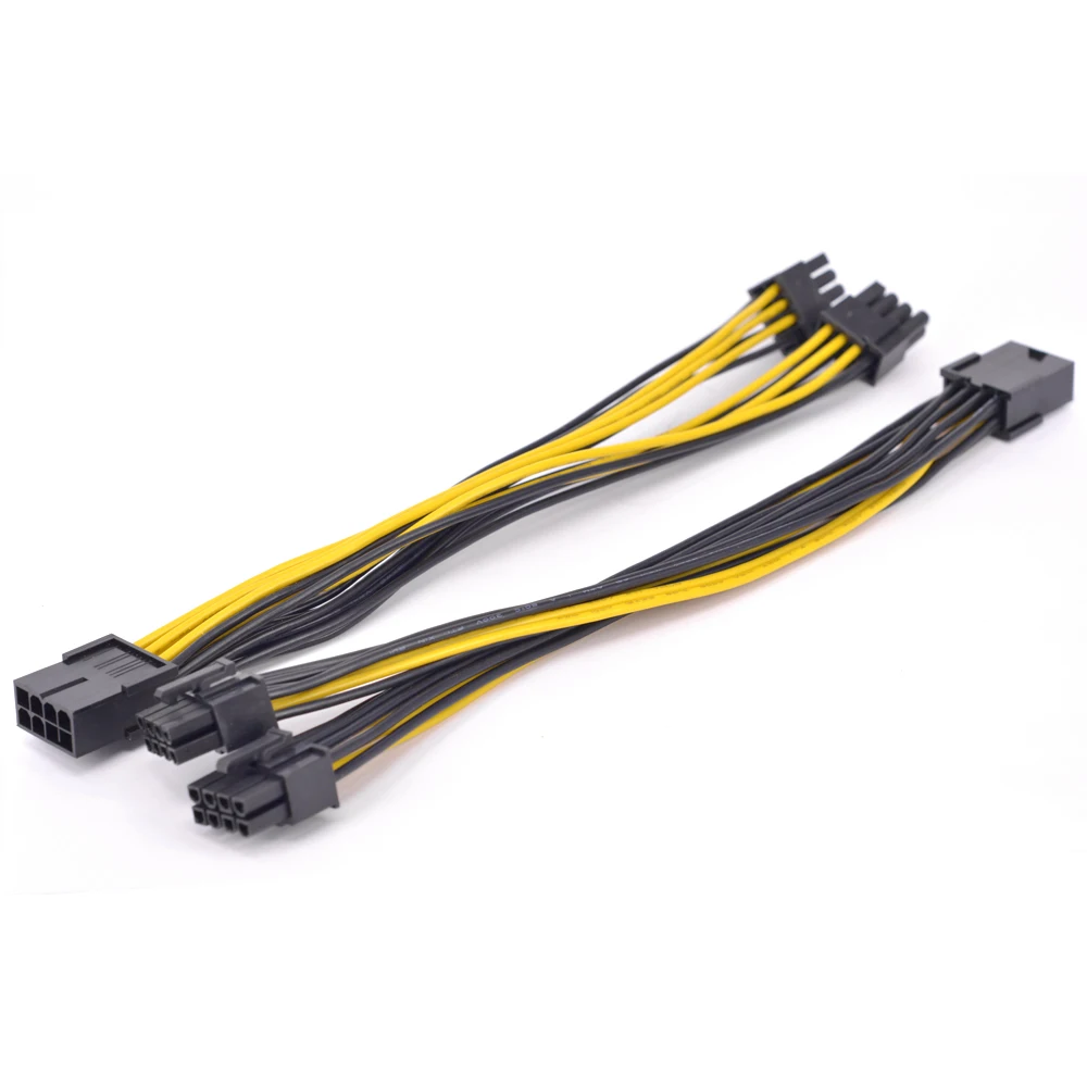 PCI-e 8Pin to 2 port 6+2pin Power supply Extension Cable PCI express Graphics Card 8 Pin 1 to 2 Y Splitter Port multiplier