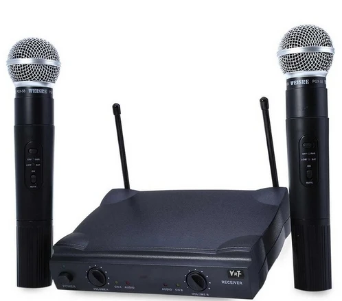 

Профессиональная VHF Беспроводная микрофонная система двойной ручной + 2 x Mic беспроводной приемник для профессионального использования