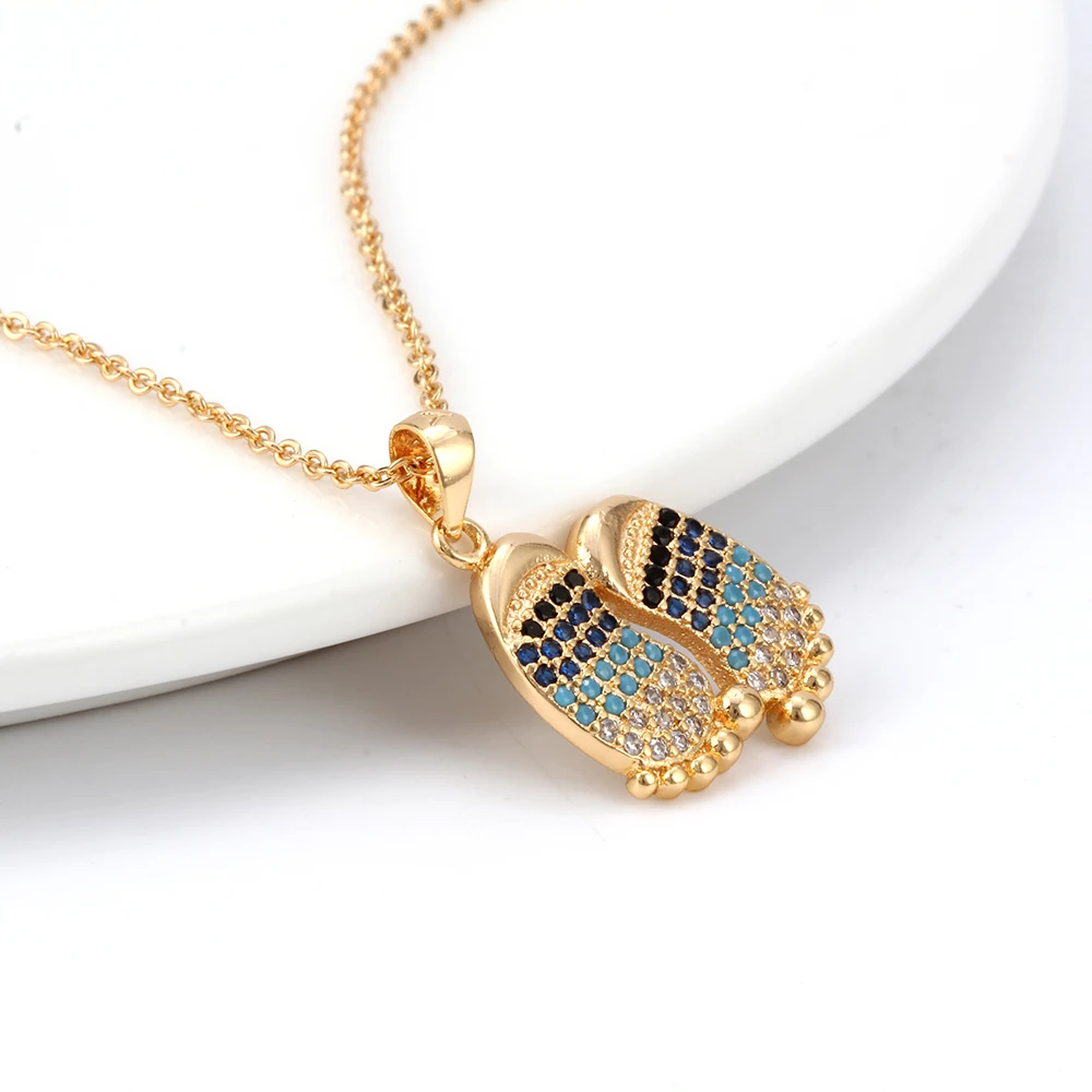 MEIBEADS Micro Pave Cz Crystal Foot Charms Necklaces Pendants Gold Color For Women Summer Jewelry EY6232 | Украшения и аксессуары