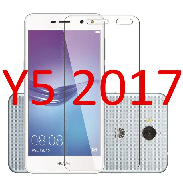 Y5 2017 Комплект из 2 предметов, с уровнем твердости 9H закаленное Стекло для huawei Y3 Y5 Y6 ii компактный LYO-L01 CAM-L21/L03/L23 4C Y635 Y6 Pro Y5 Экран защитная пленка - Цвет: Y5 2017