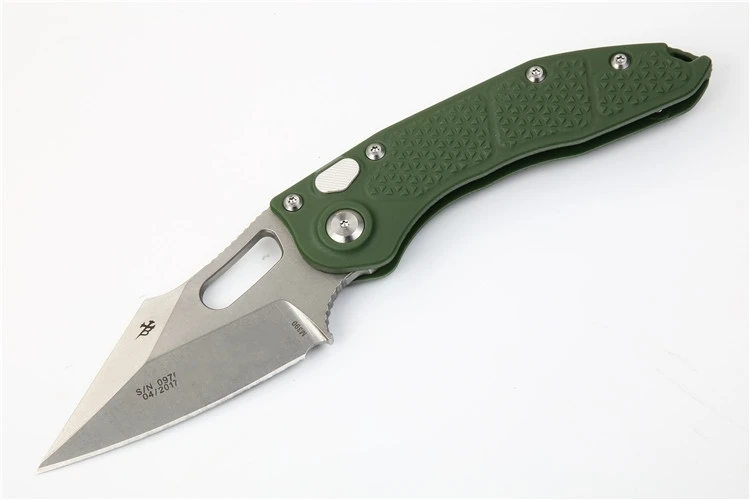 green with logo JUFULE Made SB D2 лезвие нейлон стекло волокно ручка Флиппер складной Открытый Тактический Кемпинг Охота EDC инструмент ужин кухонный нож - Цвет: green with logo