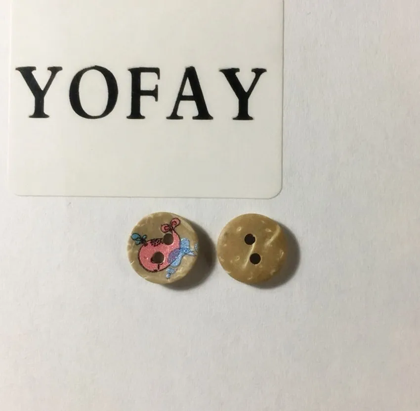 YOFAY 50 ⑤ упак. Кокосовая Скорлупа 2 отверстия Кнопка для рисования