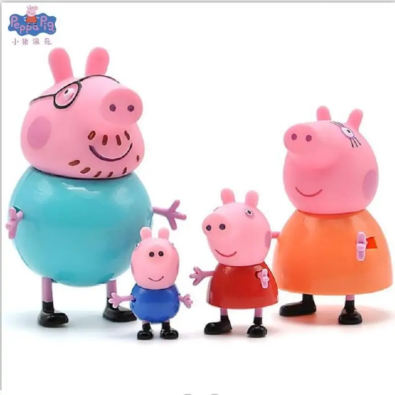 4 шт. Peppa Pig Джордж Семейный комплект для мамы и папы экшен коллекция оригинал Pelucia