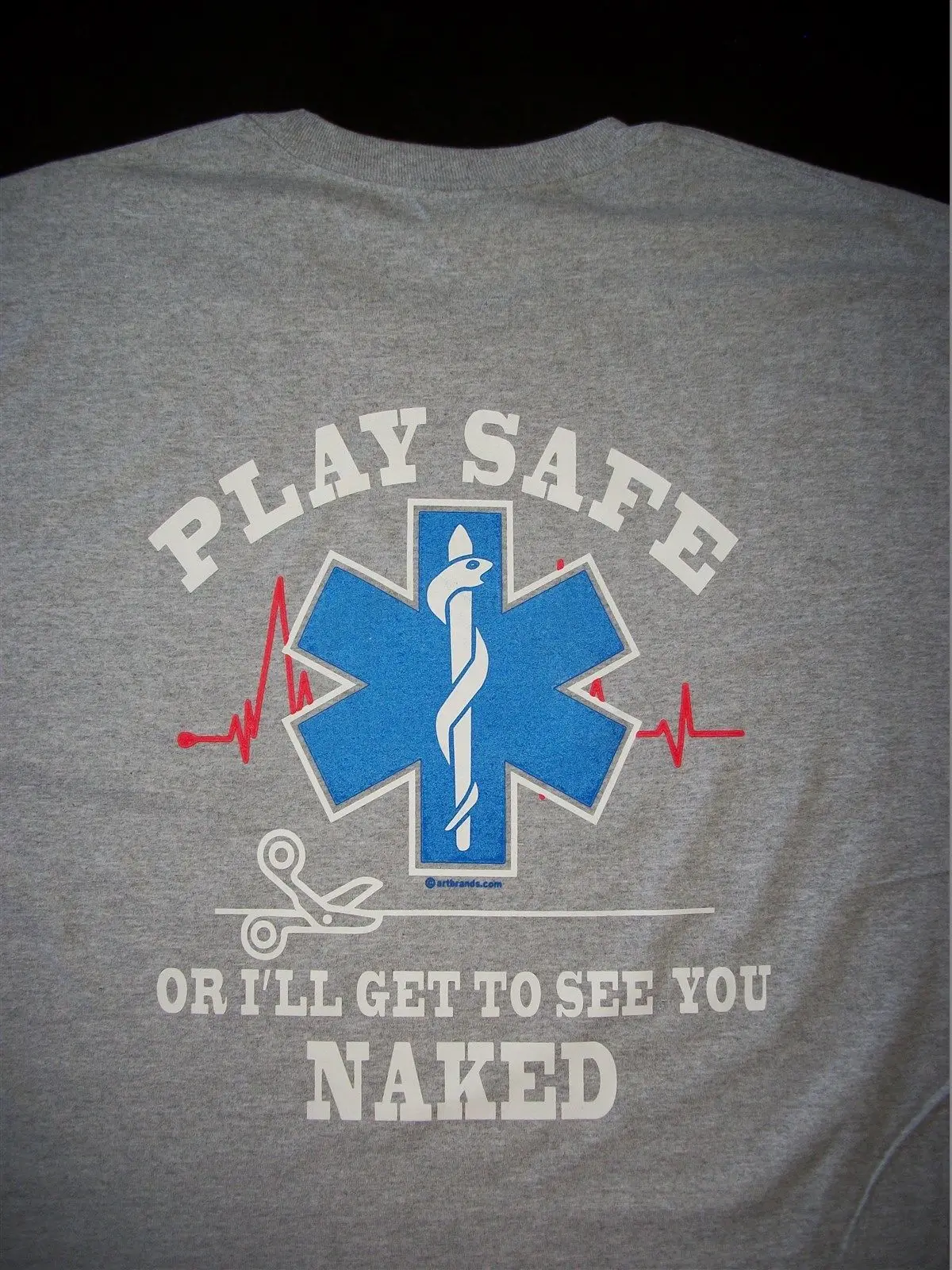 EMT футболка Play Safe или я увижу вас голой EMS парамедик Мужская | одежда