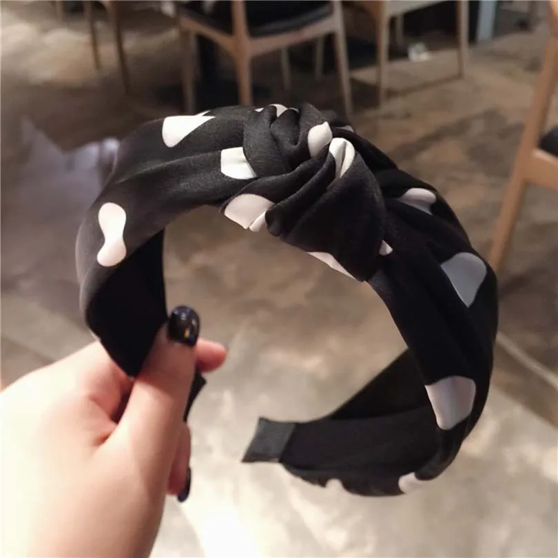 Ободок для волос с узлом Женский модный обруч бантом и перехлёстом широкими