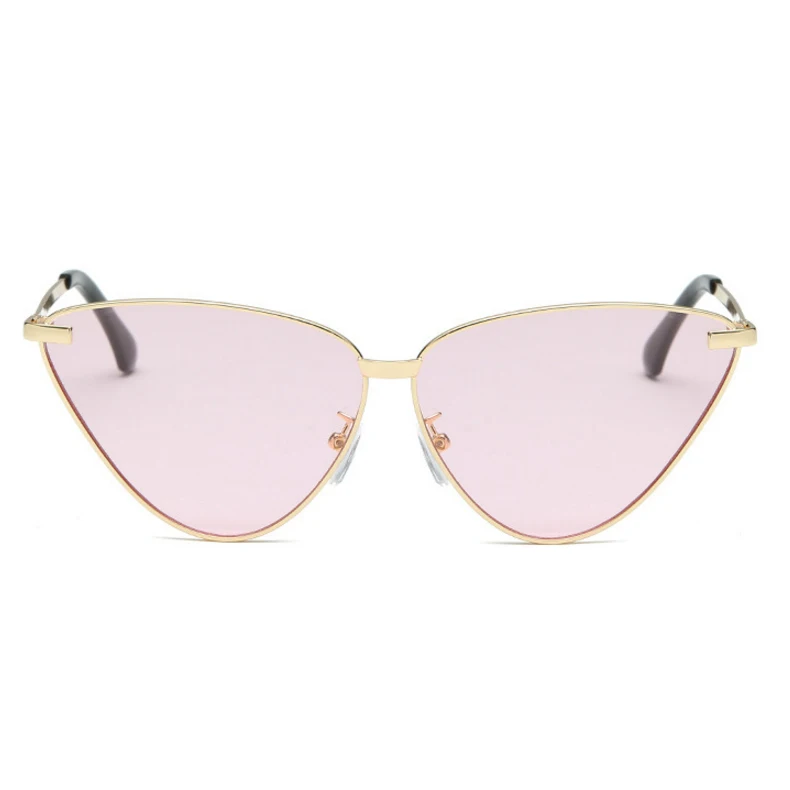 C4-Gold-Light Pink Новинка, сексуальные женские солнцезащитные очки "кошачий глаз", брендовые, дизайнерские, модные, металлическая оправа, очки для женщин, покрытие, зеркальные оттенки, ss316 - Цвет линз: C4-Gold-Light Pink