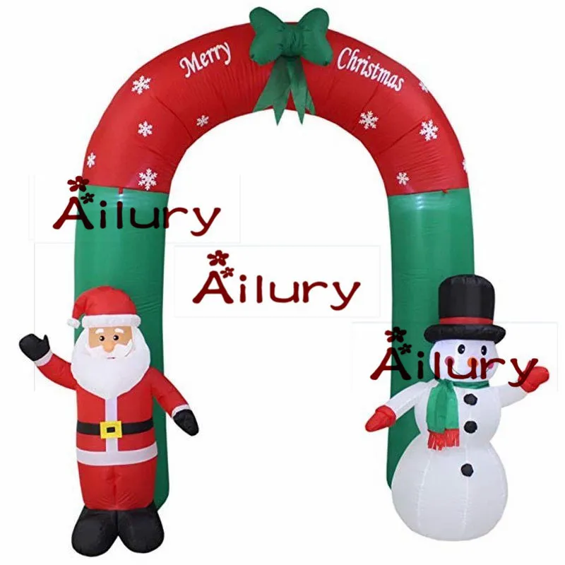 

8ft Inflatable Santa Claus Snowman Arch Outdoor Christmas Decoration LED Lighted,garden supplies,new year party home shop yard