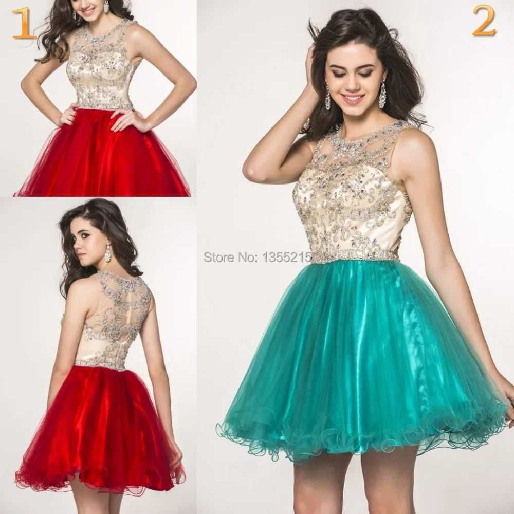 Custom Made 2016 Short Puffy Prom Dress Party Dresses Homecoming Red Semi Formal Vestido De Festa Curto | Свадьбы и торжества