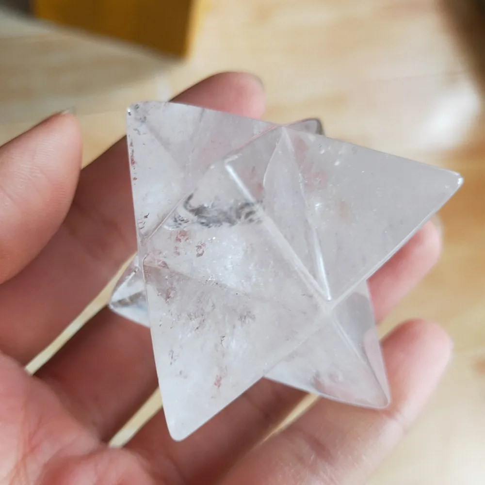 5 см Натуральный прозрачный кристалл Merkabah маятник кристалл камни Merkaba звезды кулон ювелирные изделия ожерелье целебная энергия минералы