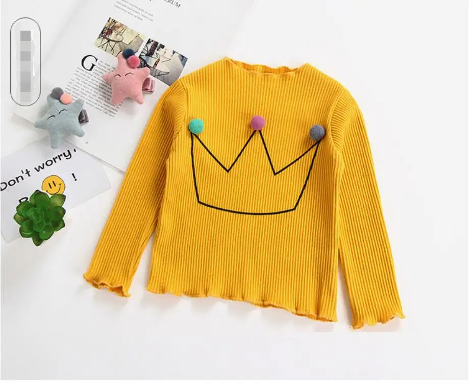 JOYINPARTY Girl Tops Baby Long Sleeve T-shirt Blouse Cotton Candy Color Kids Casual Tees for Girls Children | Детская одежда и