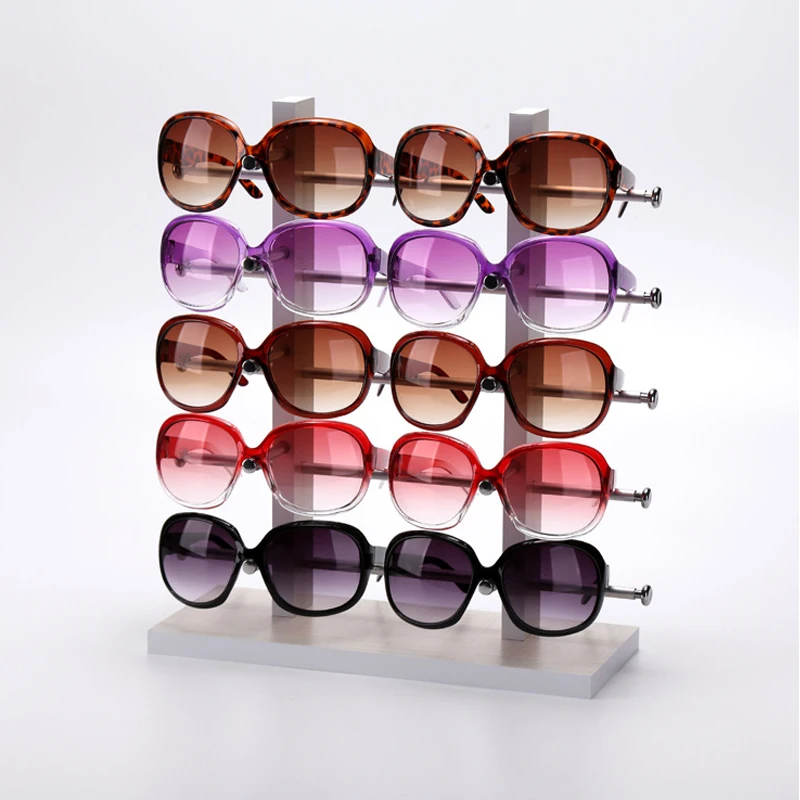 Двойная деревянная витрина для очков 5 цветов держатель дисплея 10 визиток