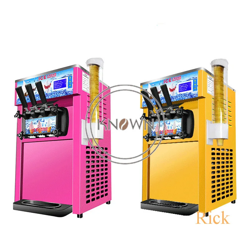 

Hot Sale Three Different Color Table Top Mini Soft Ice Cream Making Vending Machine 3 Flavors Ice Cream Maker With Free Shipping