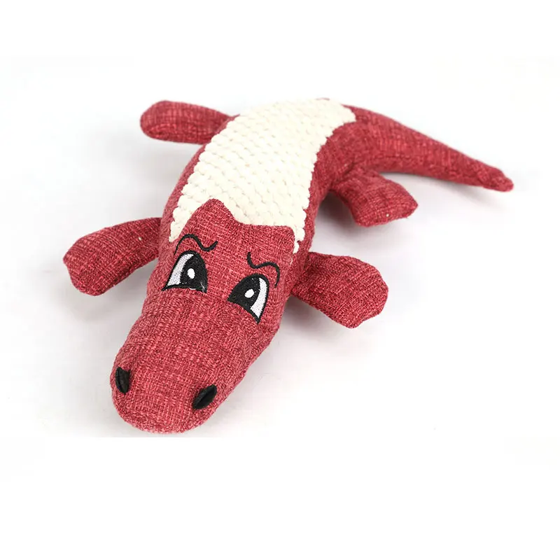 Pet Soft Dog Toys Animal Design Small Crocodile Toy Training Teething for To Medium Puppy Durable Linen Chew | Дом и сад