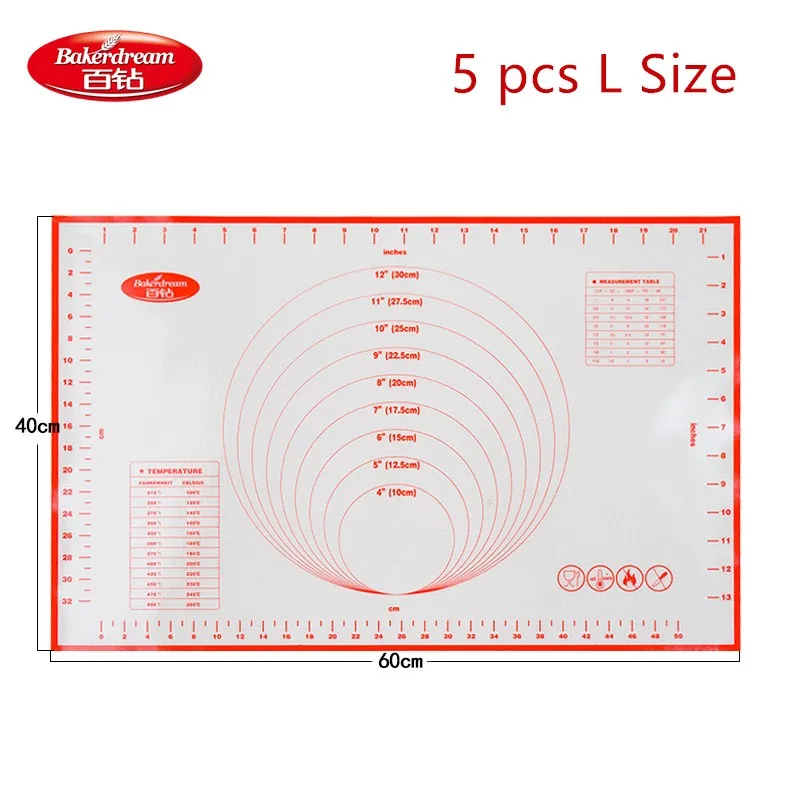 Оптовая продажа 5 шт. антипригарные силиконовые коврики для выпечки коврик лист