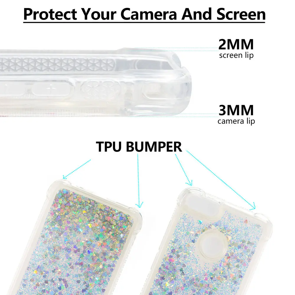 TPU Case for Xiaomi 1A Mi A1 A 1 MiA1 Dynamic Flow Liquid Flash Crystal Clear Back Cover MI Glitter Debris |