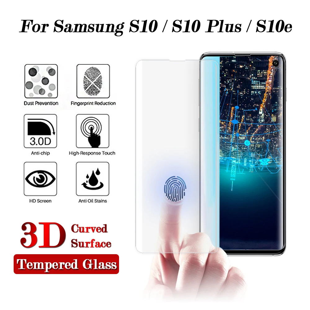 3D полное клеевое Защитное стекло для Samsung S10 Plus закаленное на Galaxy S10Plus S 10 Защитная