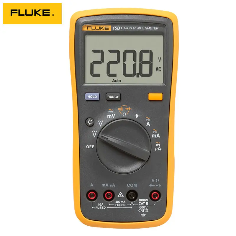 FLUKE 15B+ 4000 отсчетов AC/DC напряжение, ток, емкость, Ом Авто/ручной Диапазон Цифровой мультиметр метр - Цвет: Розовый