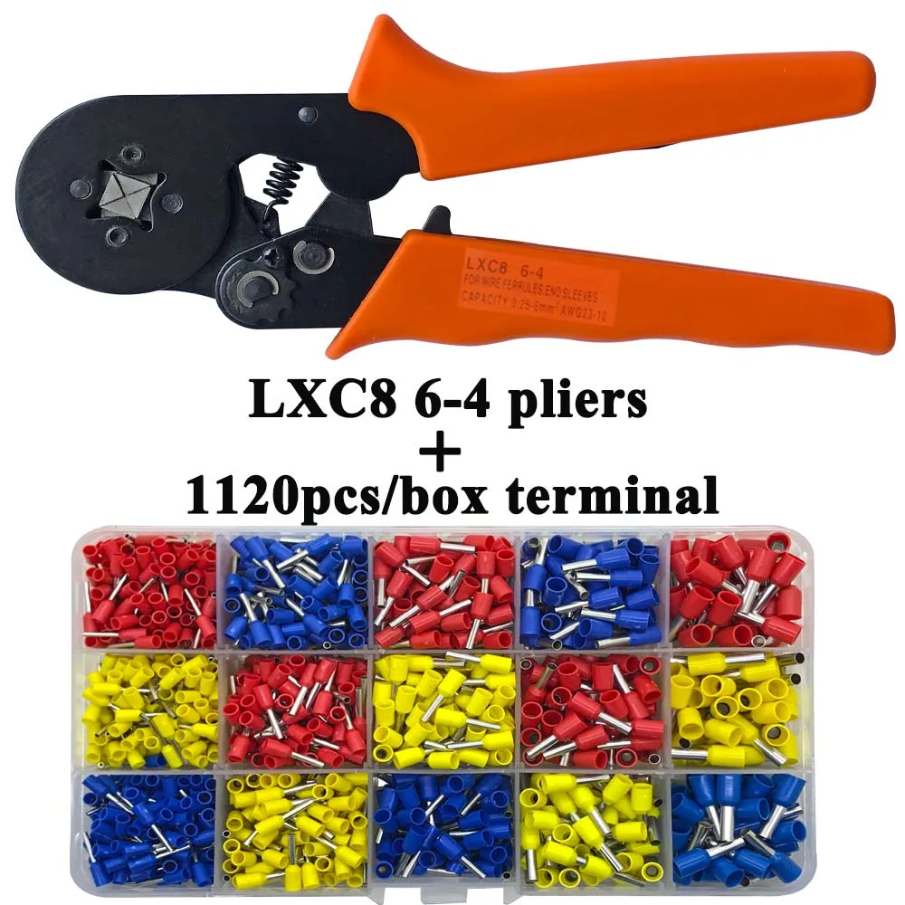 LXC8 6-4A 1120H LXC8 10С 0,25-10mm2 23-7AWG LXC8 6-4/6-4A 0,25-6mm2 LXC8 16-4 обжимные клещи электрическая трубка Клеммы Коробка мини фирменный Зажим инструменты - Цвет: LXC8 6-4A 1120H