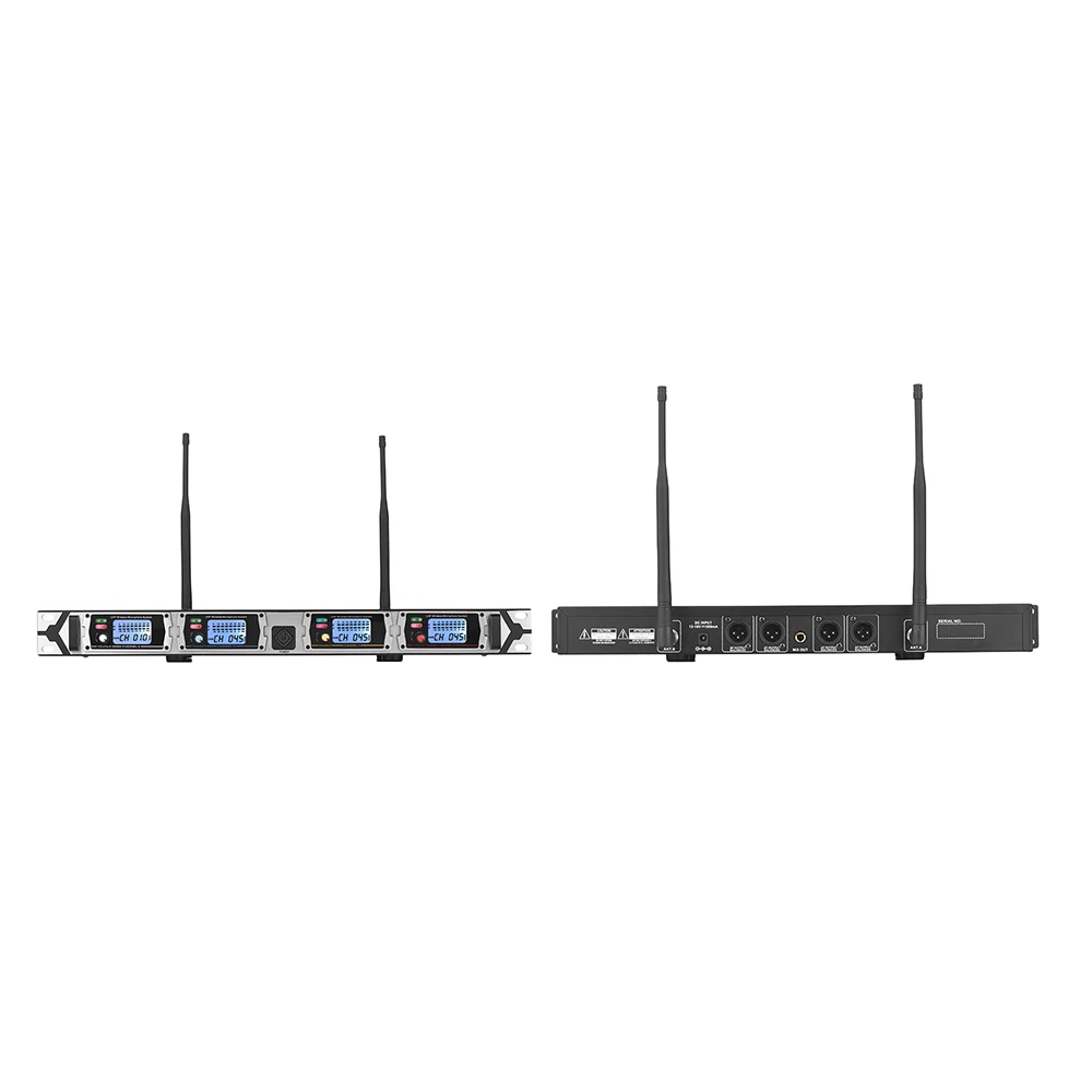 Muslady D4 Профессиональный 4-канальный UHF Беспроводной микрофон Системы включает в