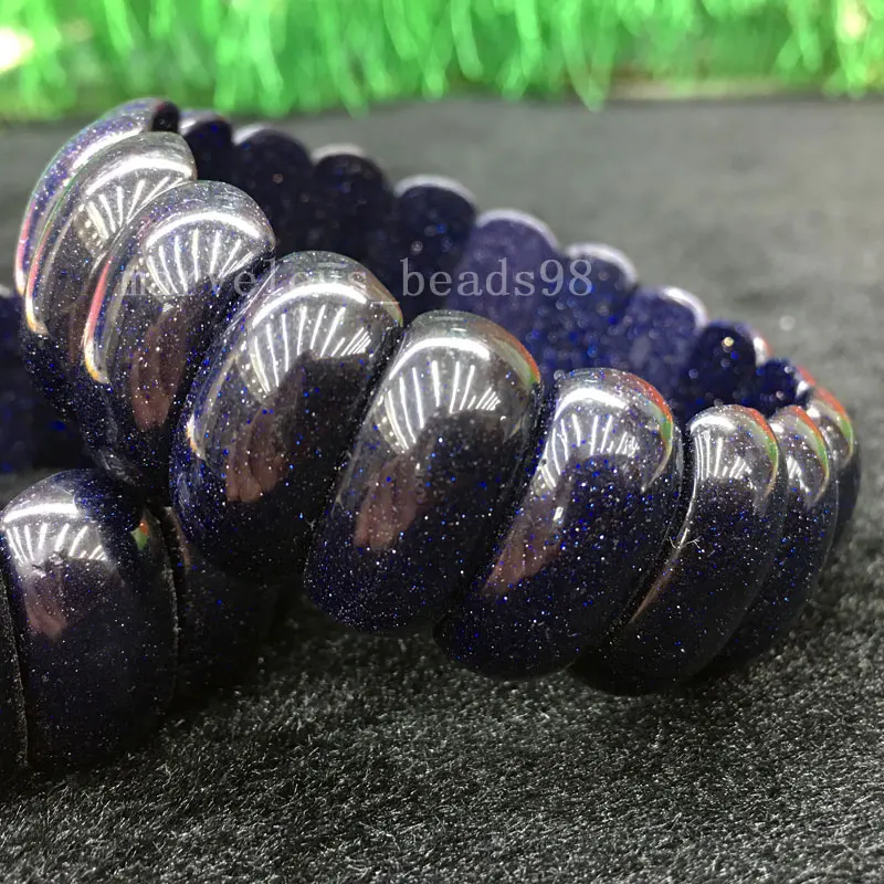 Blue Sand G8397 Обсидиан авантюрин Jaspe Flourite Кристалл Золотой Камень Синий Песок сердолик для женщин и мужчин браслет 7," WB618 - Окраска металла: Blue Sand G8397