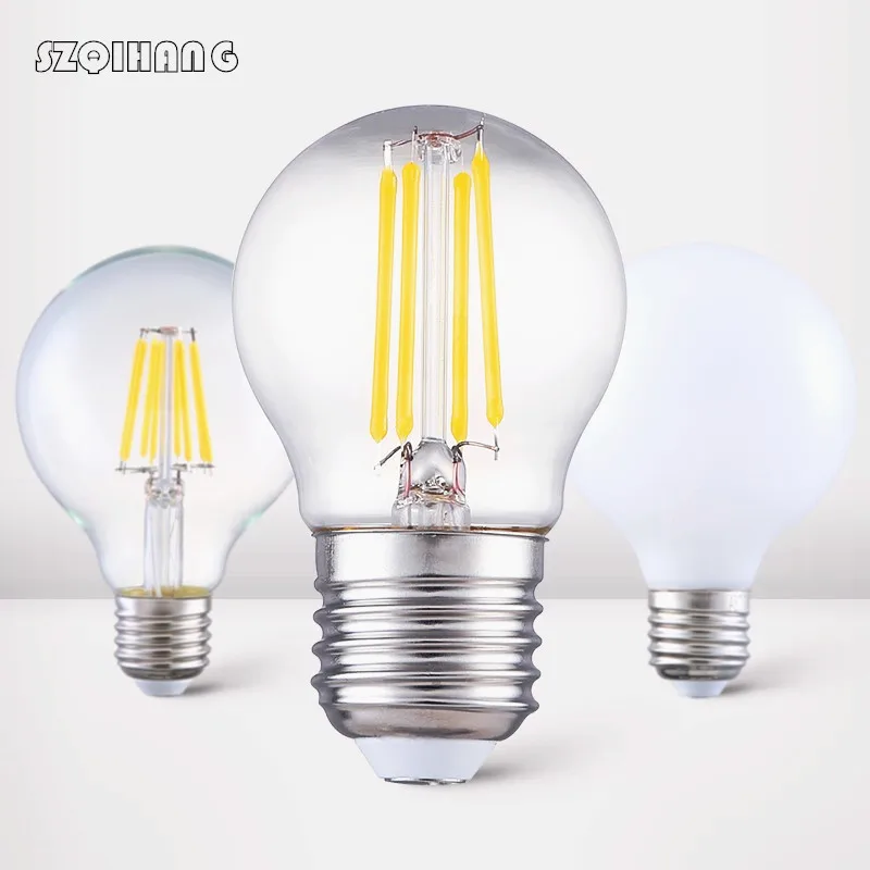 Retro LED Filament Light lamp E27 5W 8W 110V 220V  Clear Glass Frosted shell vintage edison led bulb replace Incandescent lamp