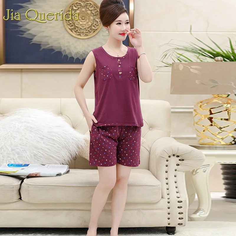 Женское ночное белье большого размера лето 2019 новые хлопковые шорты без рукавов