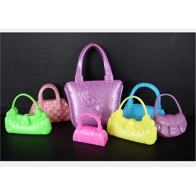 

210PCS/LOT Wholesale Dolls Accessories 1/6 Doll Bag Plastic Handbag For Dolls