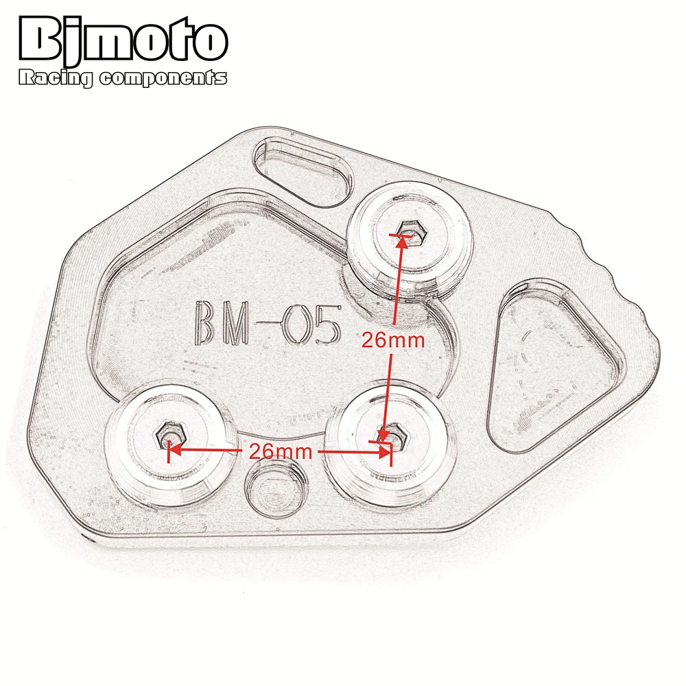 Боковая подставка для мотоцикла Bjmoto черная BMW K1300S 2009-2012 K1300R 2009-2013 K1200S 2004-2008 K1200R