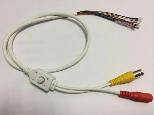 

90CM OSD Cable with Power Port + Video Port + OSD Menu Port for CCD Board(White cable)