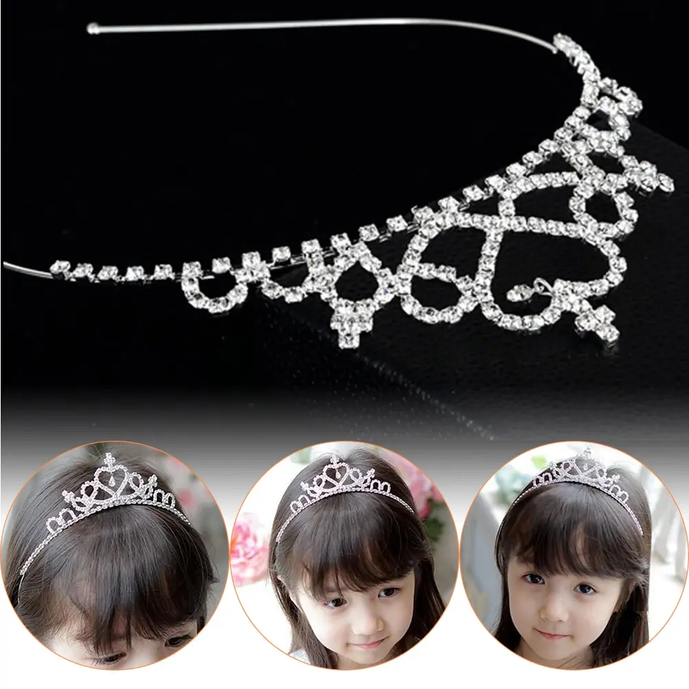 Baby Hair Band Girls Toddler Newborn Princess Bridal Crown Crystal Diamond Tiara Hoop Headband Accessories | Детская одежда и