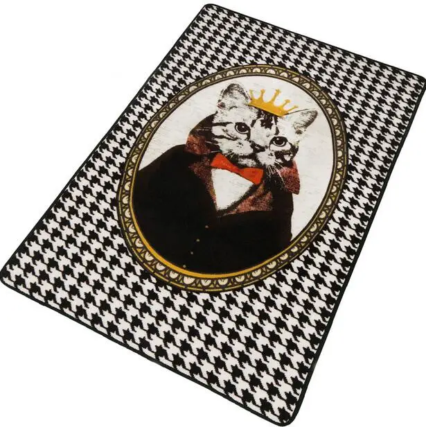 Creative Houndstooth patternt with Cat Living Room carpet Rug Soft Polyester Beautiful for Kitchen Mat/Bath Mat kids | Дом и сад