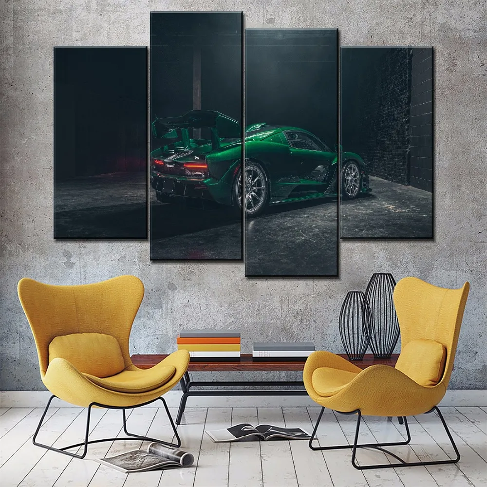 Настенный плакат декоративная рамка 5 панелей McLaren Senna изумрудно-зеленый