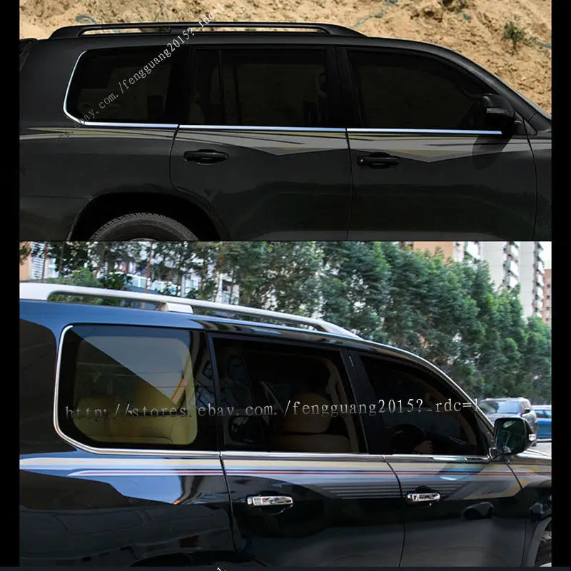 Для Toyota Land Cruiser LC200 2008- декоративная Нижняя оконная накладка 6 шт