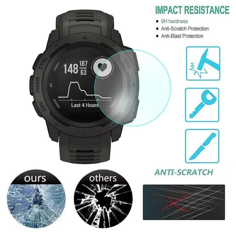 Ультра тонкий протектор экрана из закаленного стекла для Garmin Instinct Smart Watch
