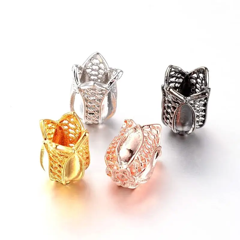 Латунная шапочка для бусин 4 лепестка 50 шт настройки эмали металлическая