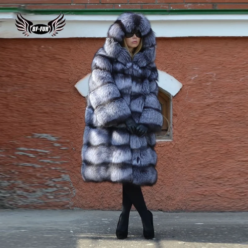 BFFUR Park With Natural Fur 2022 New Arrival Real Genuine Leather Jackets For Women Winter Palace Keep Warm Fashion Clothing Top