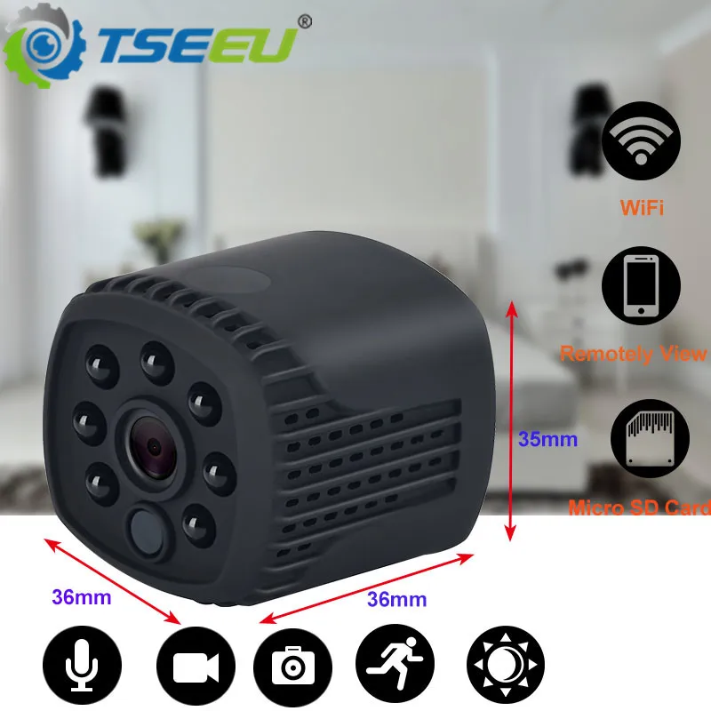 1080P HD мини портативный ночного видения wifi удаленно монитор ip камера LED не блеск
