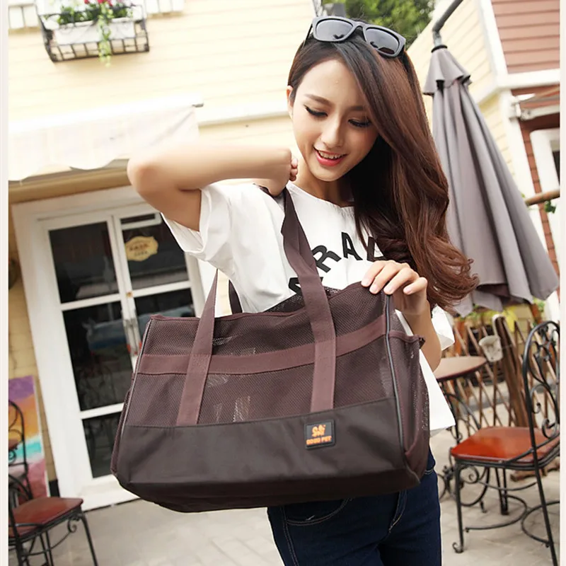 

Pet Dog Breathable Mesh Nylon Portable Bags Small Dog Cat Outdoor Travel Carrier Slings Bag PB760