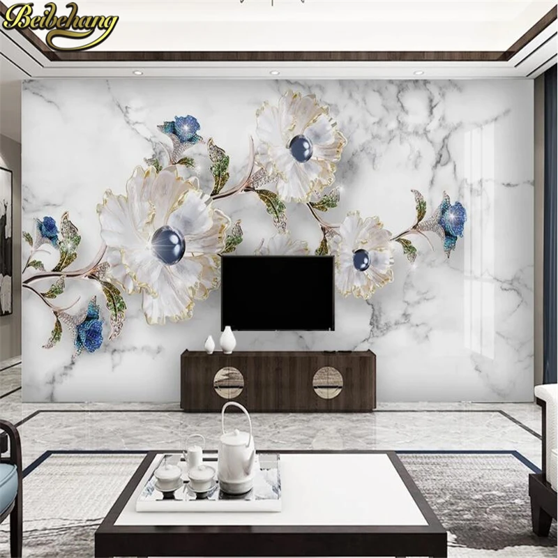 Пользовательские простые тисненые элегантные ювелирные изделия цветок обои для