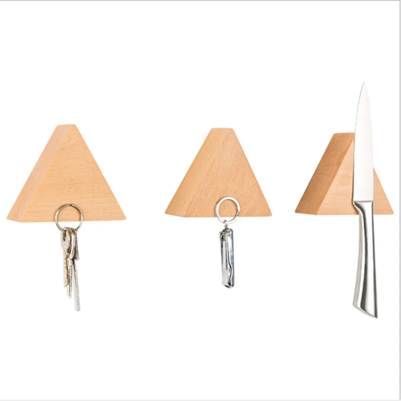 Triangle Wulnut Вешалка Деревянная петли подвесные для ткани, кухонные аксессуары и офисные принадлежности - Цвет: Triangle Wulnut