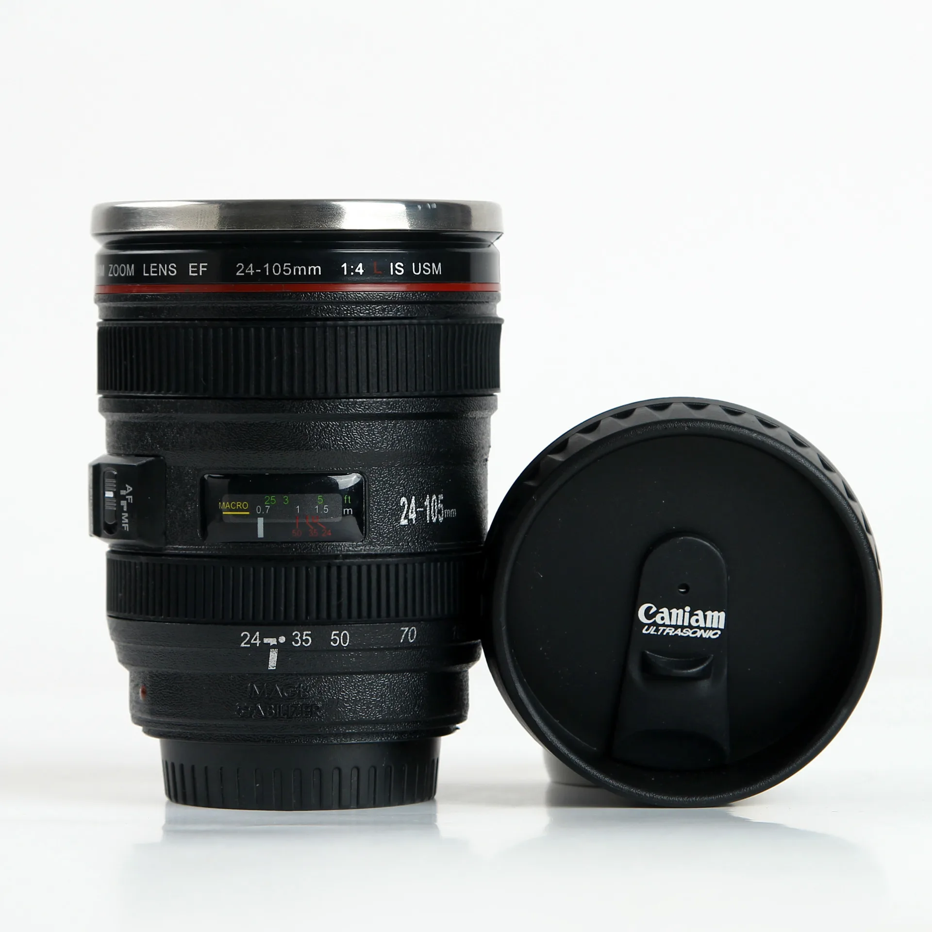 400 мл Новый Дизайн из нержавеющей стали Камера EF24-105mm объектив чашку 1:1 масштаб Caniam