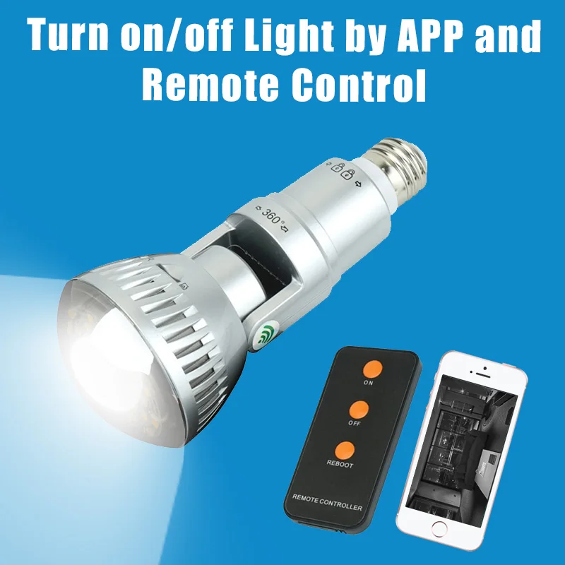 

IB-183 HD 960P P2P Rotatable WIFI LED Bulb IP Camera Built-in speaker for 2-way Communication Support ONVIF Motion Detect