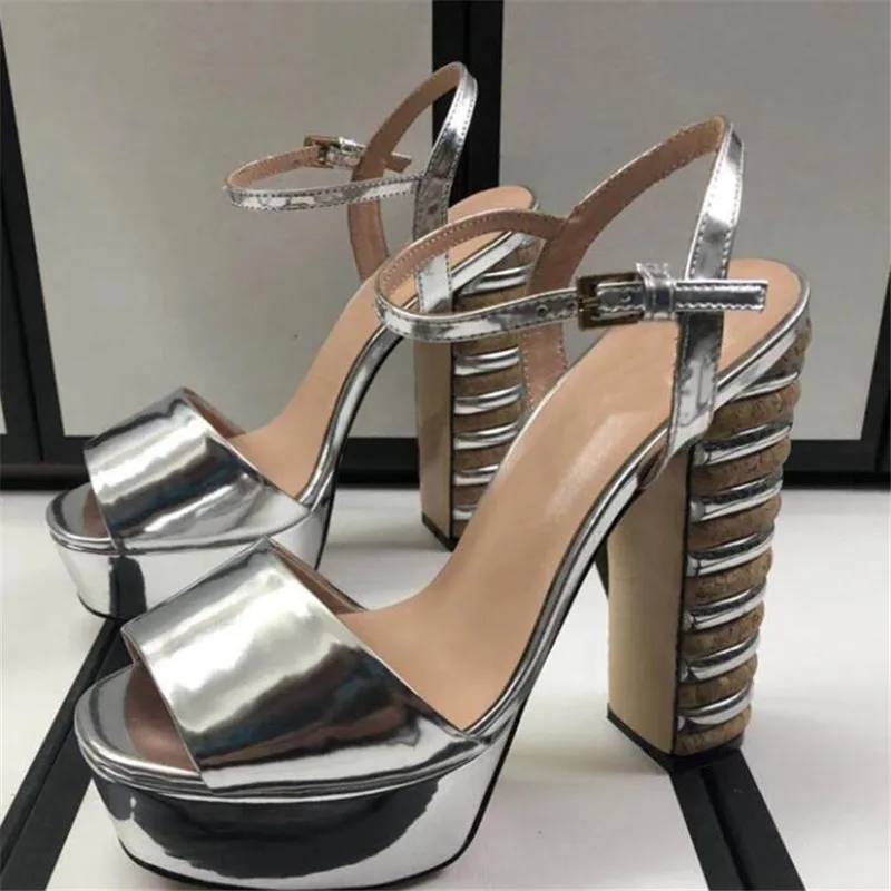 Сандалии гладиаторы женские на платформе натуральная Радужная кожа Высокий