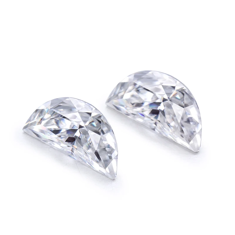

loose moissanite Genuine Brilliant Cut Half moon shape 5x10mm EF Color VVS Clarity for Jewelry Making