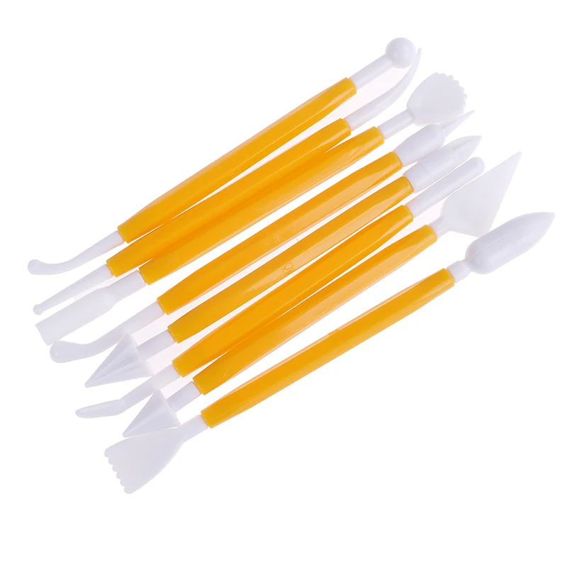 Yellow 8 шт./компл. украшение торта сахарата ручка много форм смешанного моделирования плунжера резаки печенье с мастикой скульптура инструмент для выпечки - Цвет: Yellow