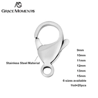 grace moments 20pcslot titanium stainless steel lobster clasps hooks connectors charms for bracelet jewelry making findings diy