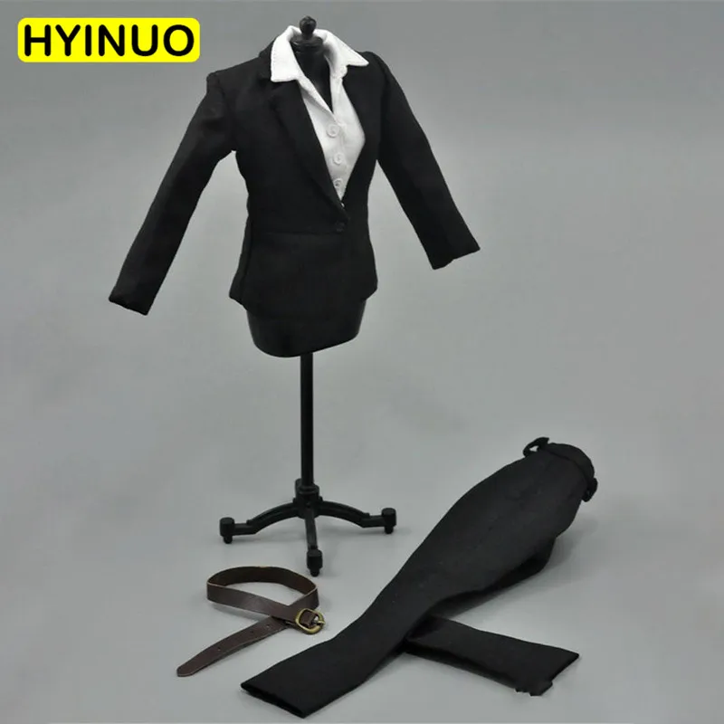 

1/6 Scale Women Business Attire Formal Wear Clothes Female Black Professional Suit Clothing Set F 12" Action Figure Female Body