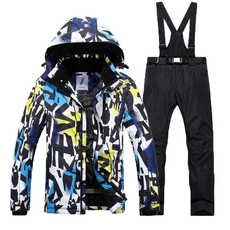 Высококачественная водонепроницаемая ветрозащитная лыжная куртка + лыжные