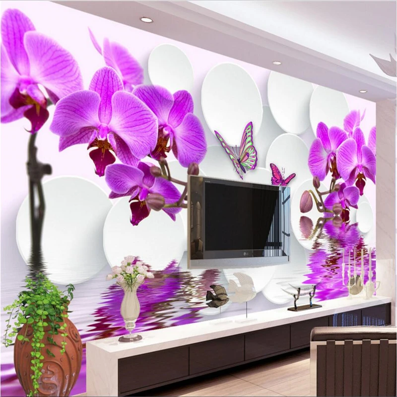 

beibehang wall murals wall stickers magnolia flowers 3D TV fashion background wall wallpaper for walls 3 d papel de parede