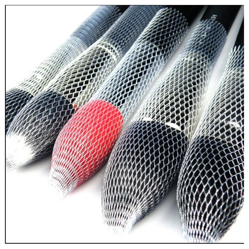 100 pcs Make Up Brush Pen Netting Cover Mesh Sheath Protectors Guards Protective cover Sheath Net(White